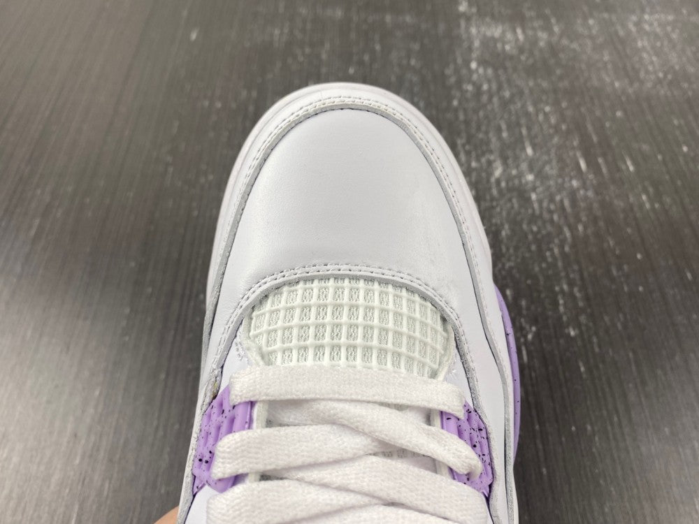 Air Jordan 4 Retro White and Purple Sneakers CT8527-115