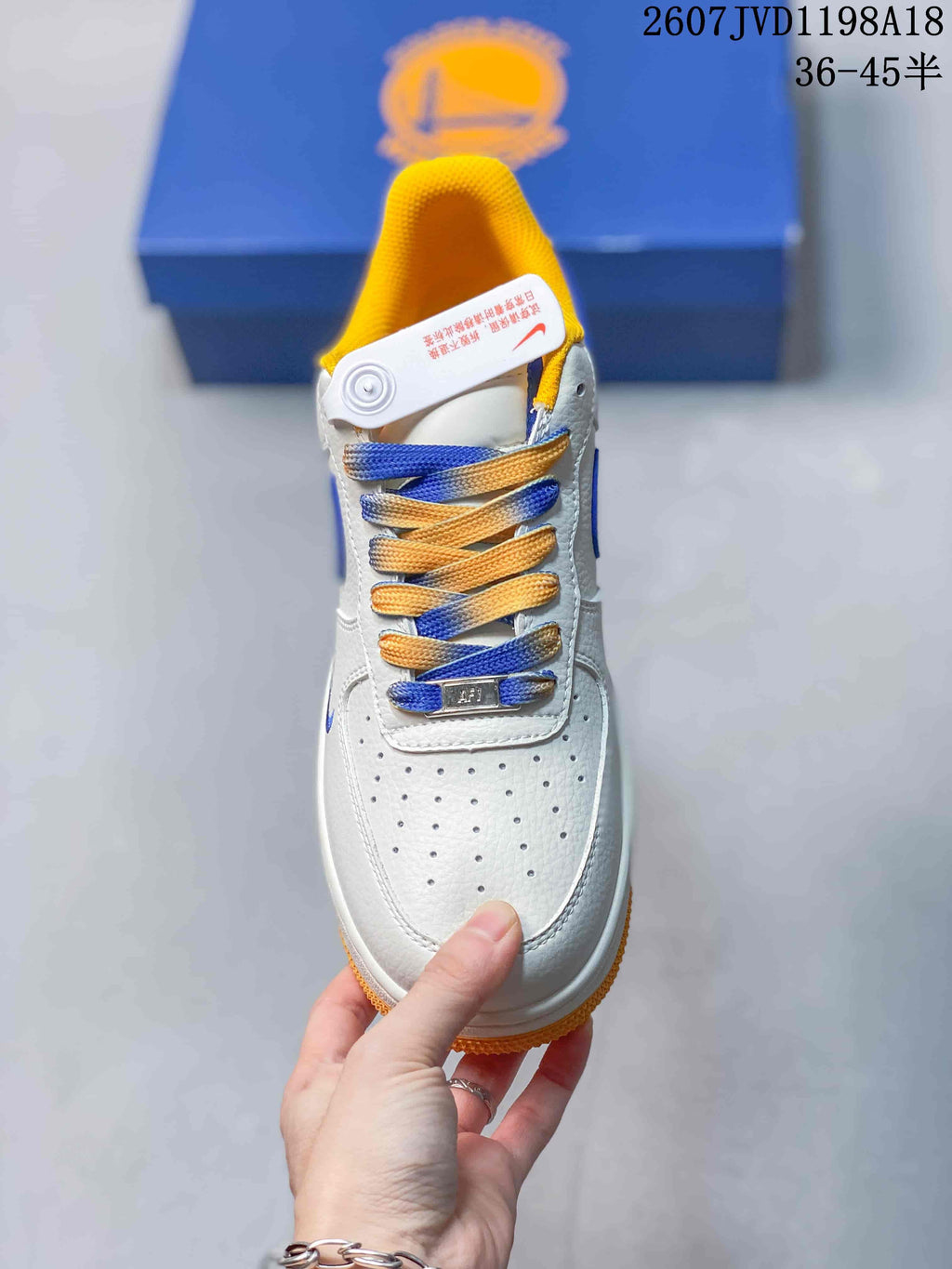 Nike Air Force 1 '07 Low White Blue Yellow Sneakers