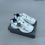 New Balance 530-Style Mesh Sneakers in White and Silver