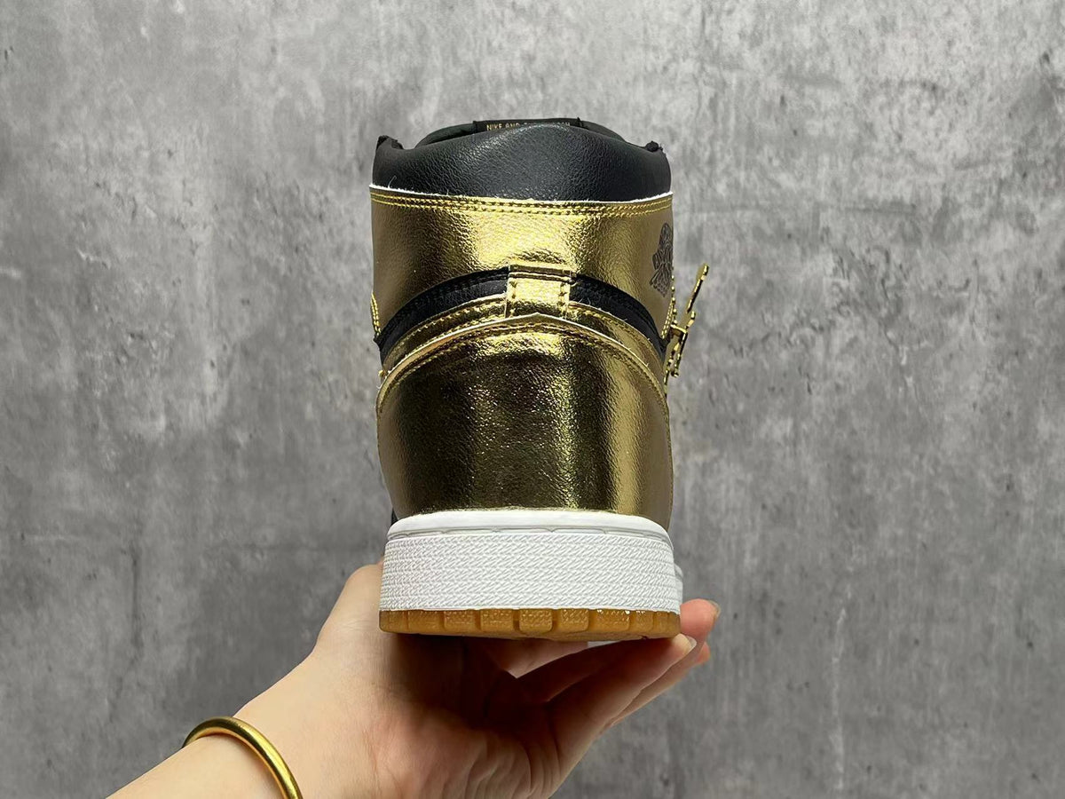 Jordan 1 High Black and Gold Sneakers