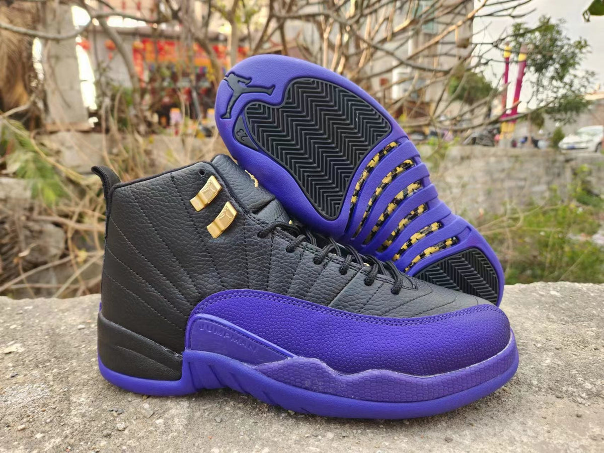 Jordan Air Jordan 12 Black and Purple High-Top Sneakers