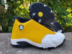 Jordan Air Jordan 14 Yellow and White High-Top Sneakers