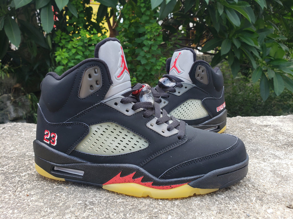 Jordan 5 GORE-TEX High-Top Sneakers, Black and Yellow