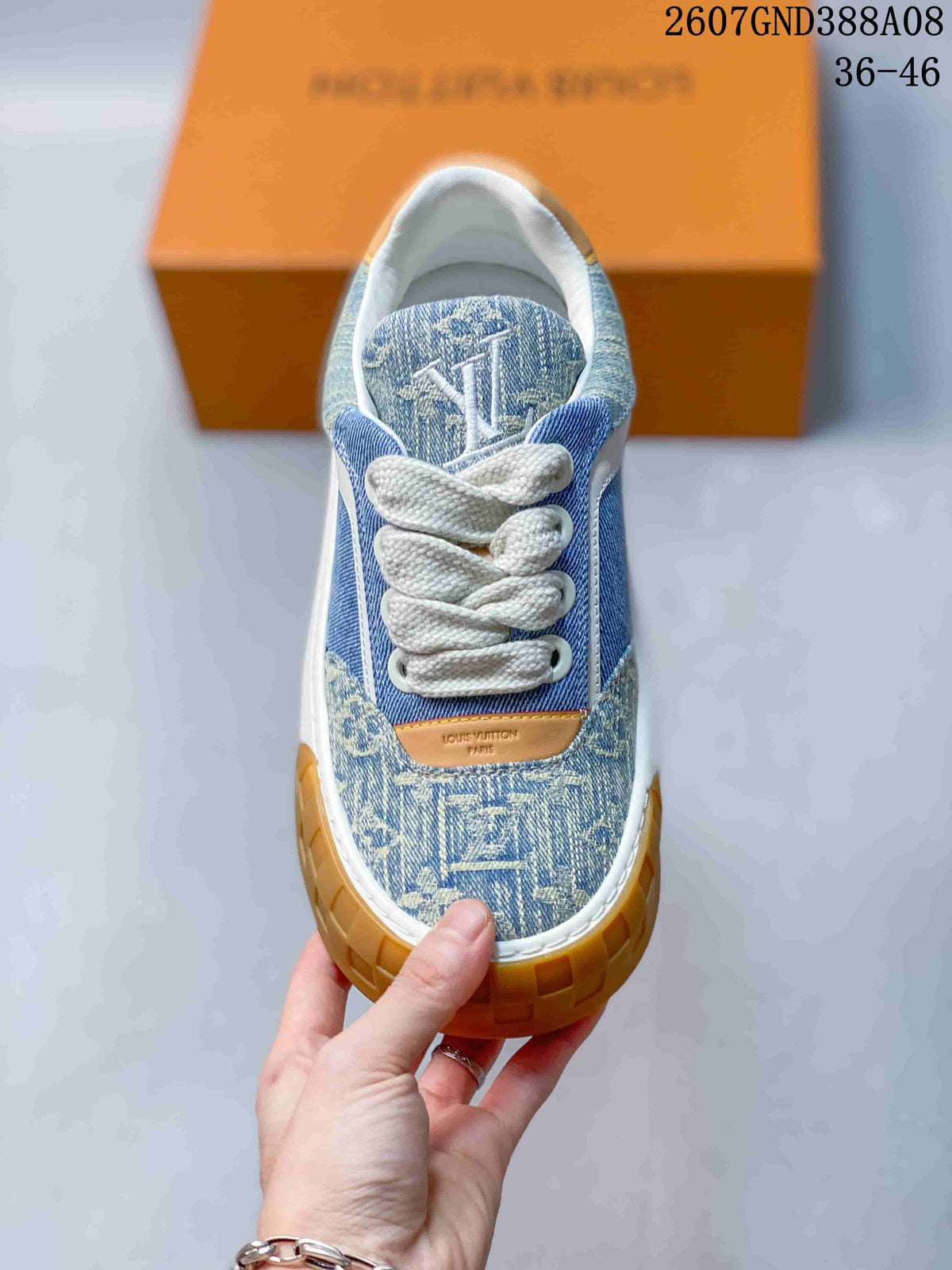 Louis Vuitton Tilted Low-Top Sneakers Blue White 2607GND388A08