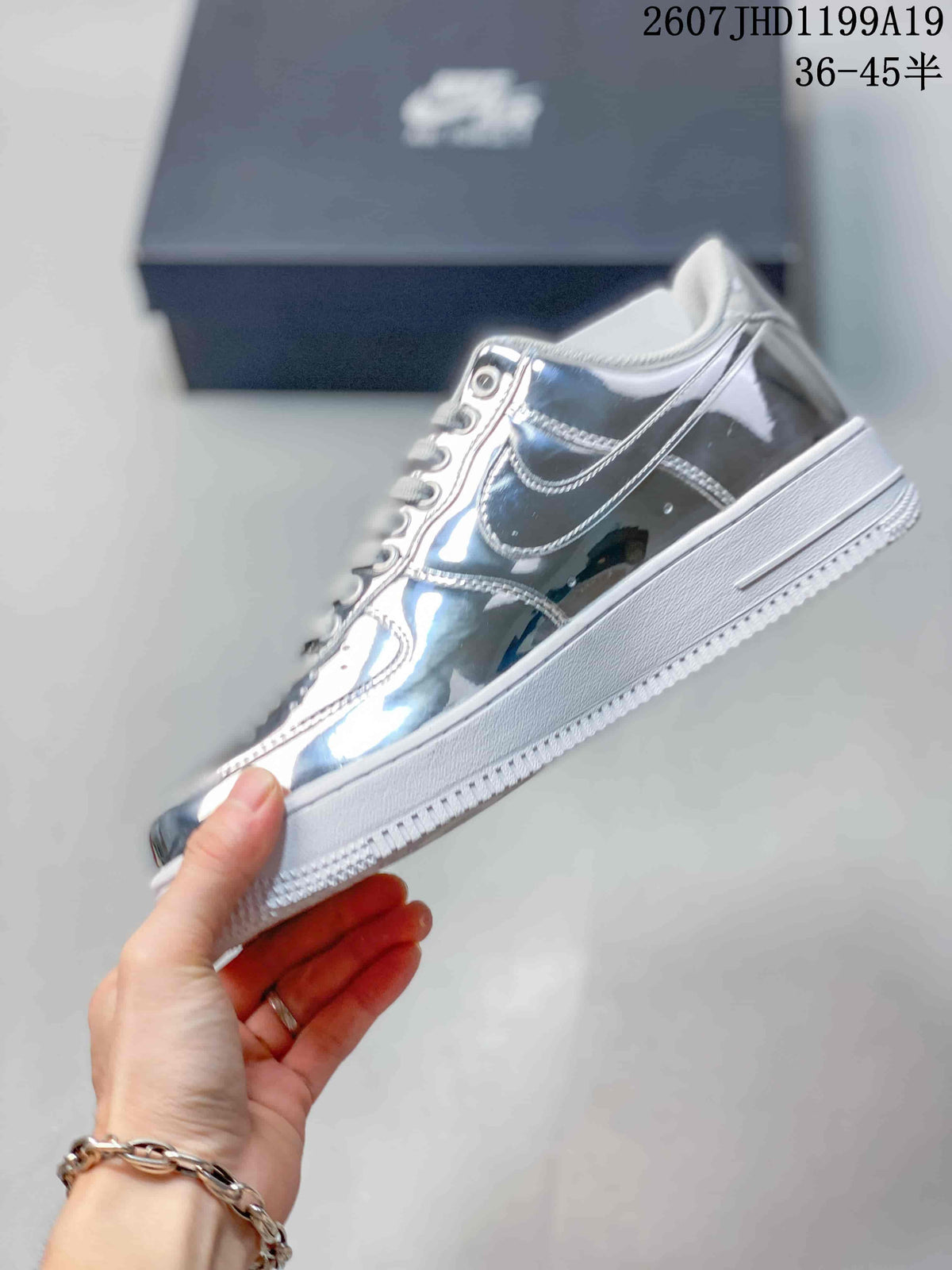 Nike Air Force 1 '07 Low Metallic Silver Sneakers