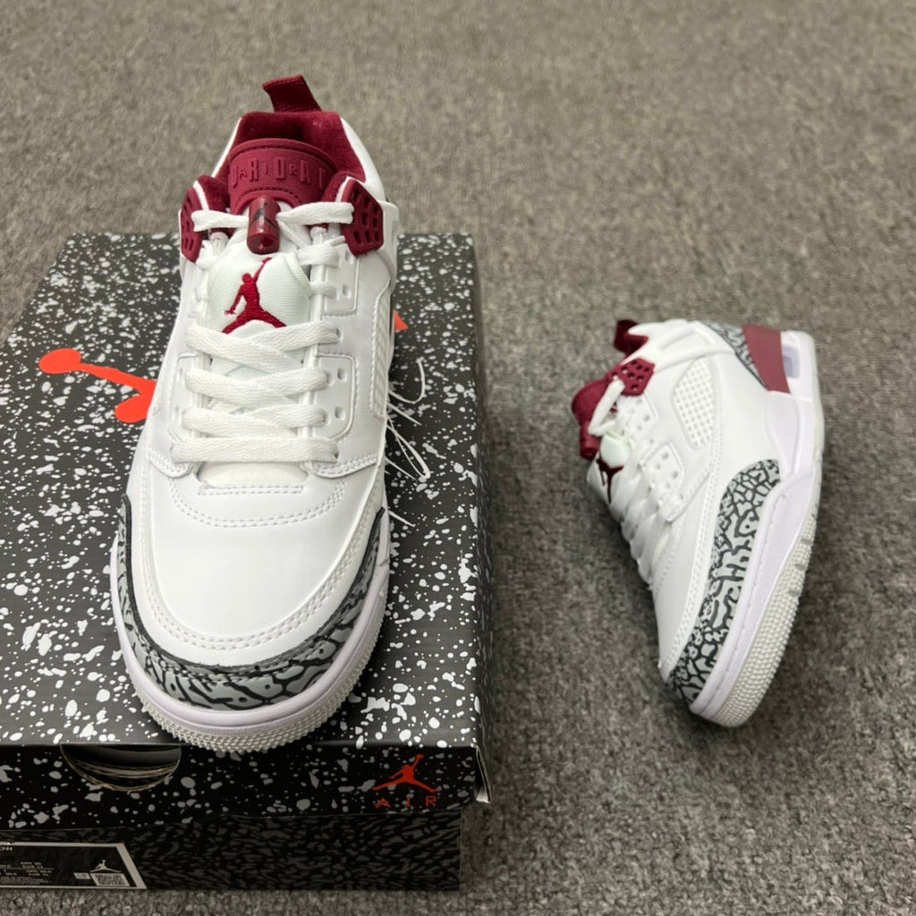 Air Jordan Spizike Low White and Burgundy Sneakers FQ1759-106
