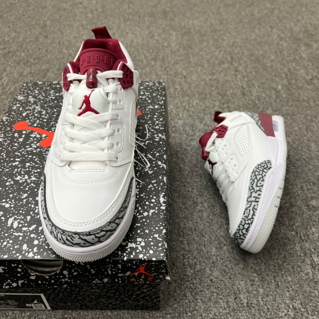 Air Jordan Spizike Low White and Burgundy Sneakers FQ1759-106