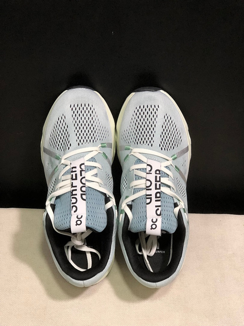 On Cloudsurfer Running Shoes in Mineral and Aloe