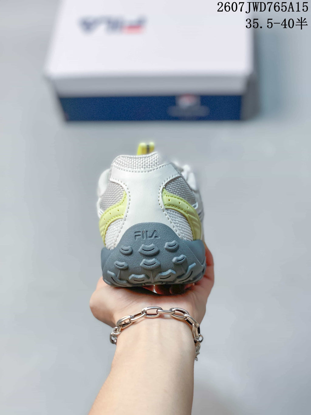 FILA Pebble Low-Top Sneakers White Lime 711650UTU