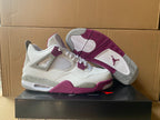 Jordan 4 Retro Sneakers in White, Purple, Brown and Yellow