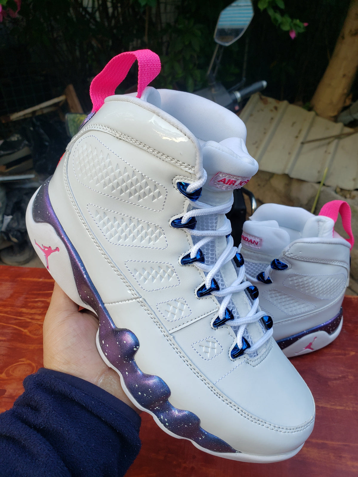 Air Jordan 9 White Galaxy High-Top Sneakers