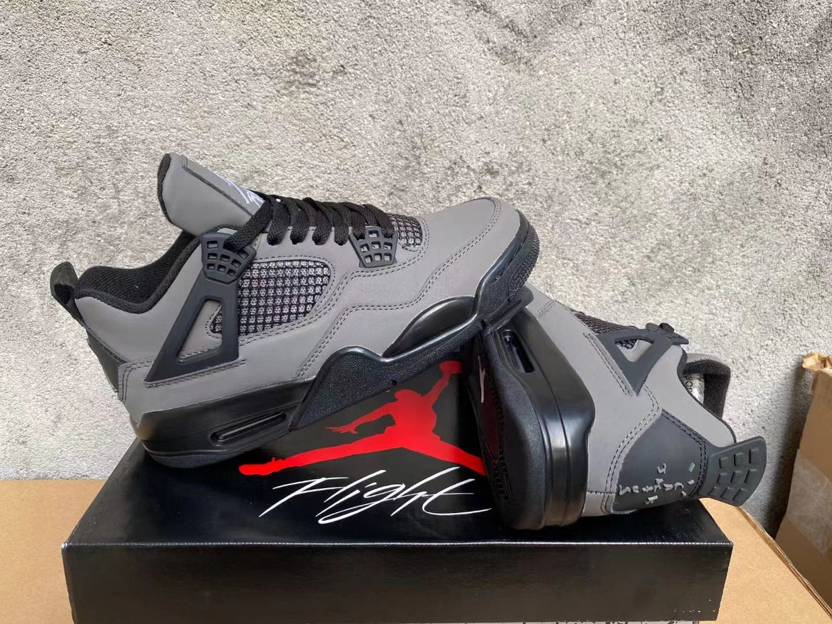 Jordan 4 Grey and Black Sneakers
