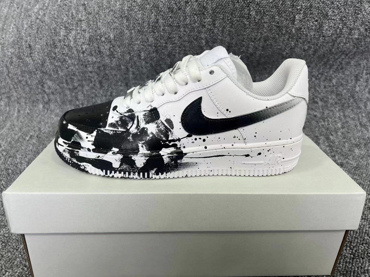 Nike Air Force 1 Low White Black Splatter Sneakers CW2288-111