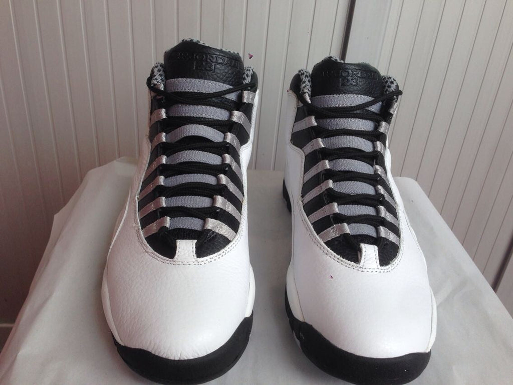 Air Jordan 10 High-Top Sneakers in White and Black