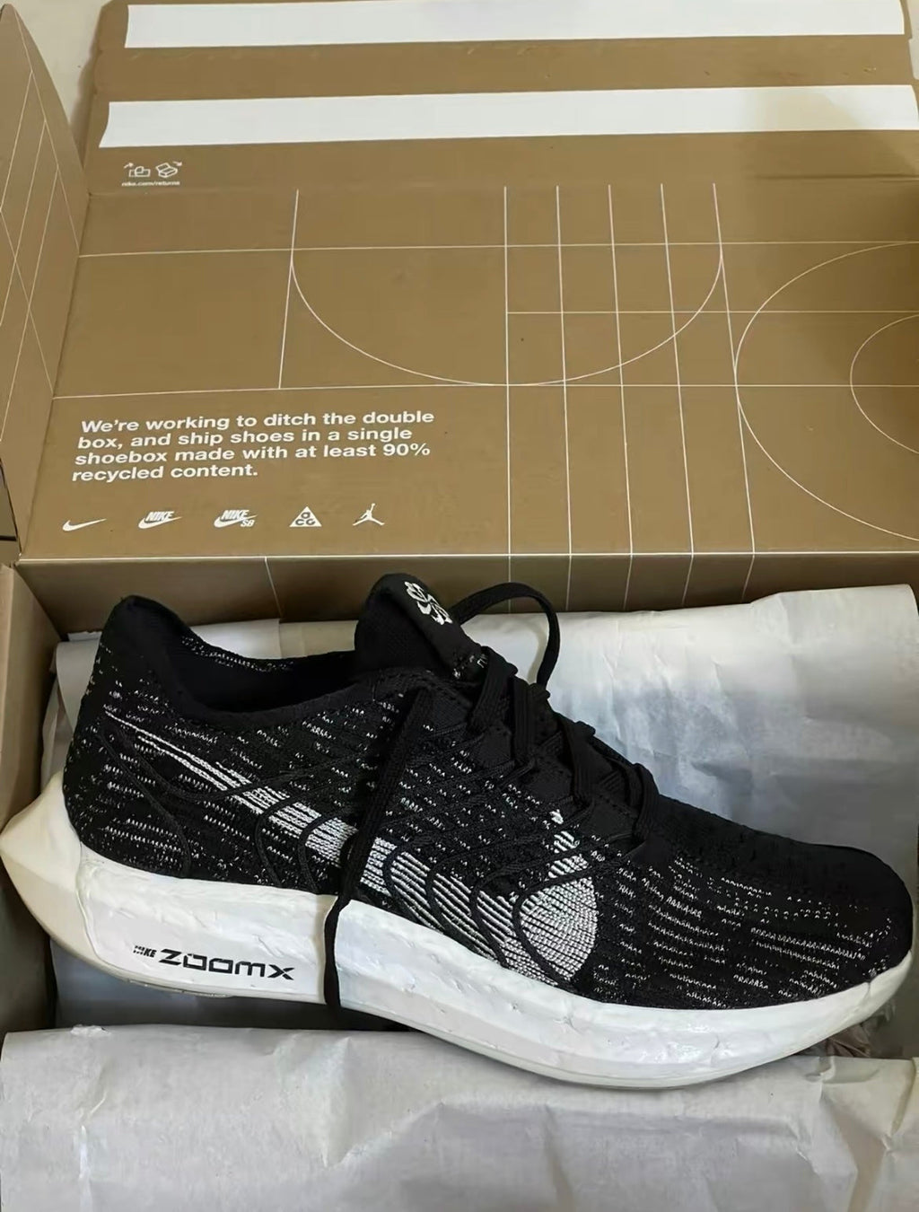 Nike Pegasus Turbo Next Nature Black White Running Shoes