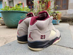 Jordan 5 Retro Sneakers Grey and Burgundy