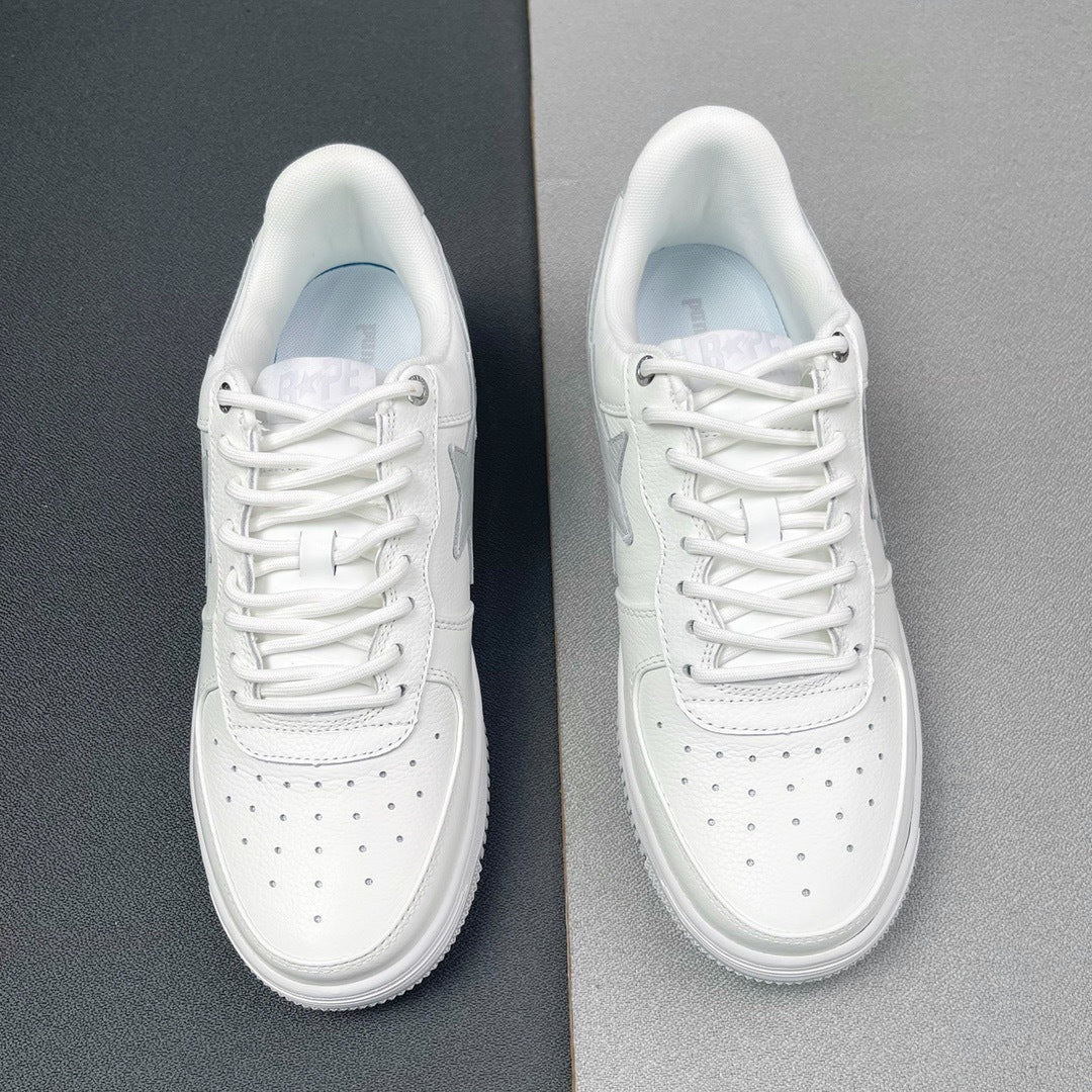 BAPE STA Low Sneakers in White and Grey