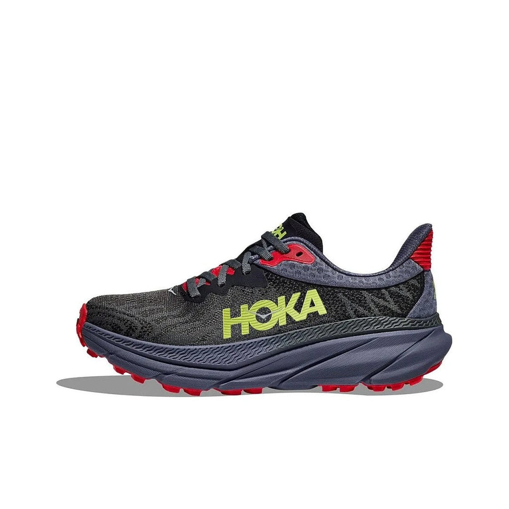 HOKA Challenger 7 Trail Running Shoes – Black, Red & Gray