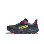 HOKA Challenger 7 Trail Running Shoes – Black, Red & Gray