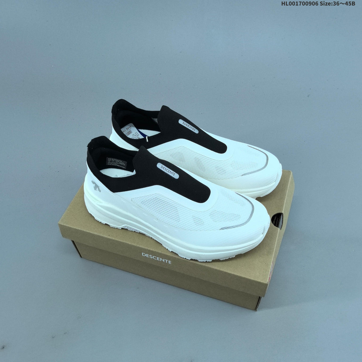Descente Dualis Primer Slip-On Sneakers, White and Black