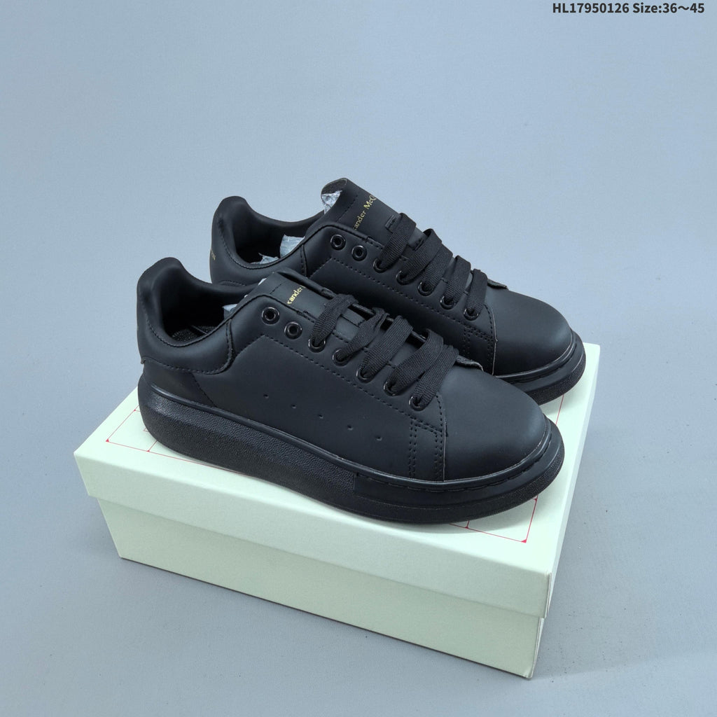 Alexander McQueen Low-Top Sneakers in Black with Thick Sole