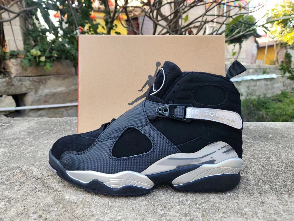 Air Jordan 8 High-Top Sneakers in Black and Red or Silver