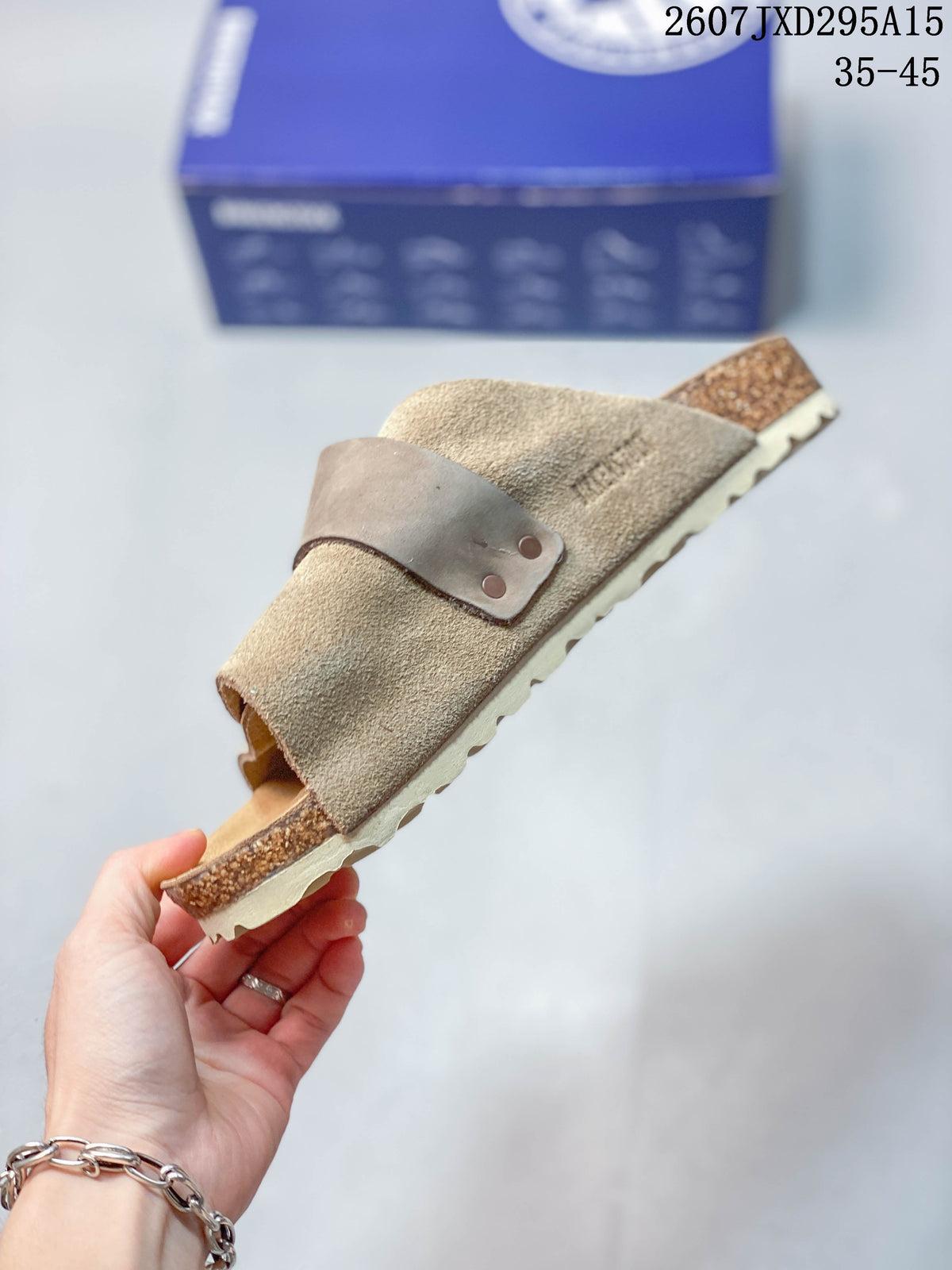 Birkenstock Boston Suede Sandals Taupe Style 2607JXD295A15