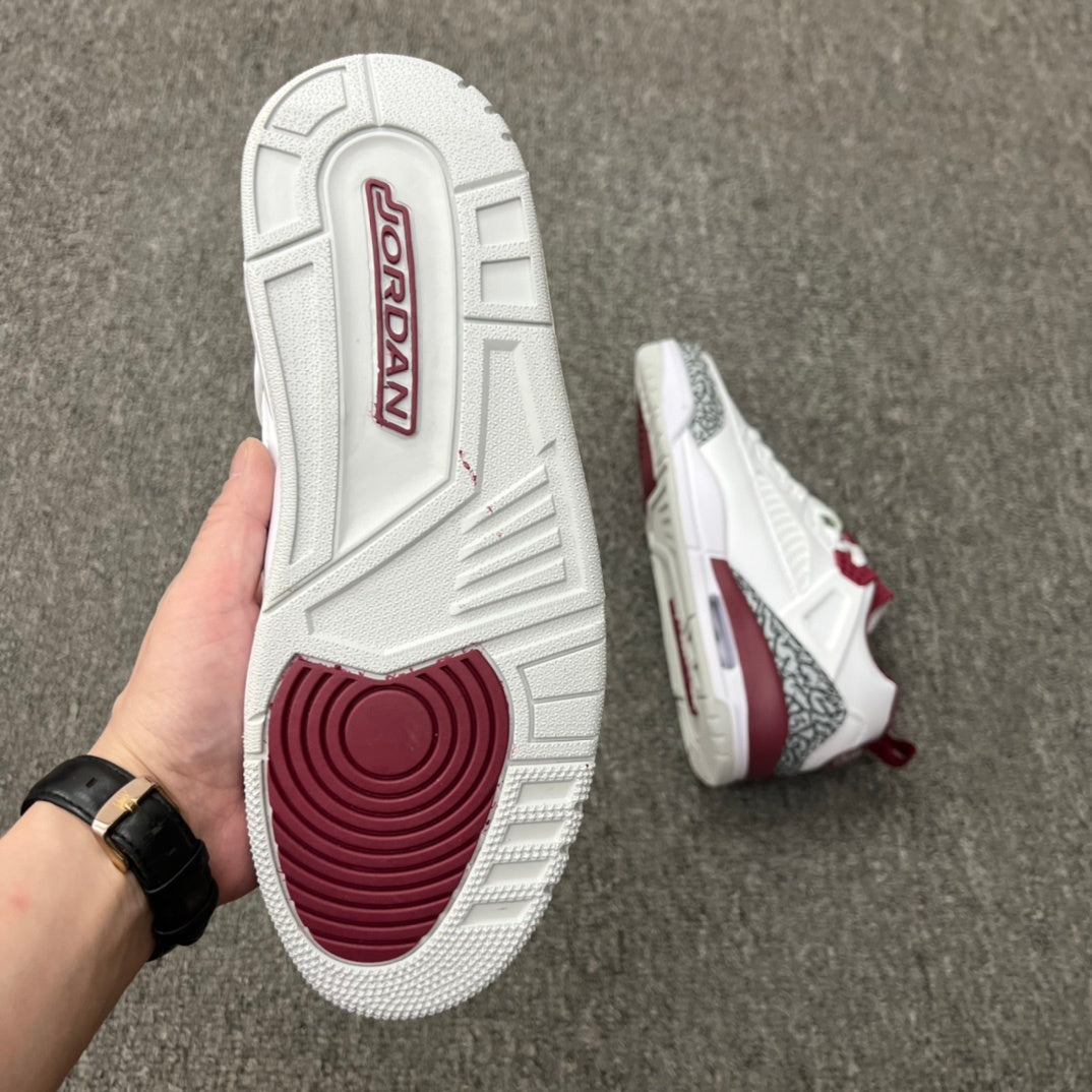 Air Jordan Spizike Low White and Burgundy Sneakers FQ1759-106