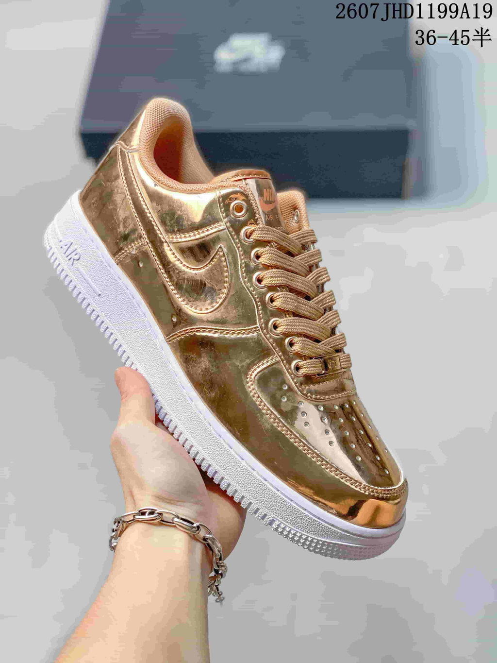 Nike Air Force 1 '07 Low Metallic Gold Sneakers