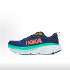 HOKA Bondi 8 Running Shoes in Navy and Teal