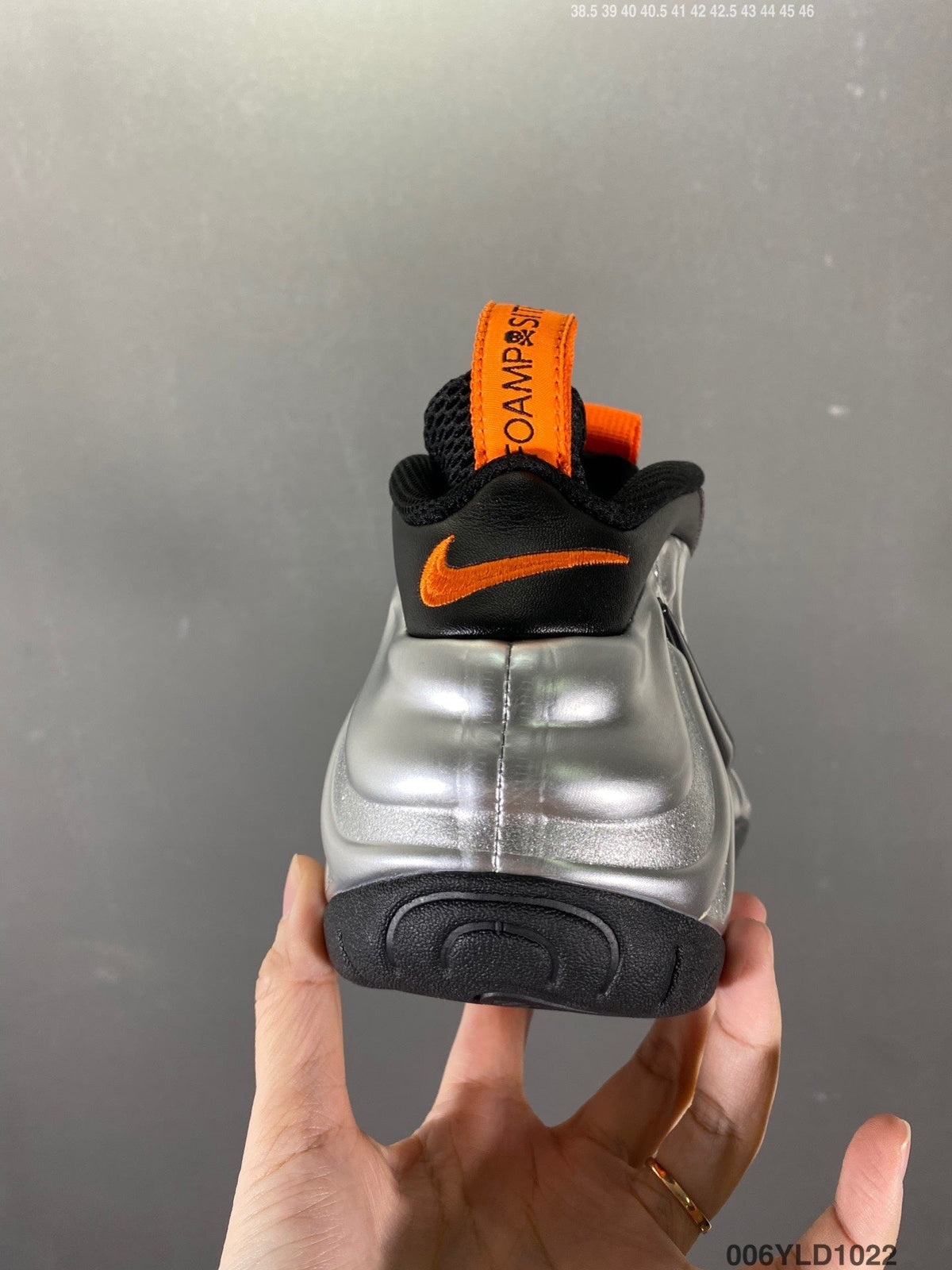 Nike Air Foamposite Pro Halloween Silver Black Orange Sneakers