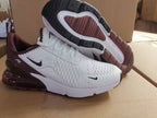 Nike Air Max 270 White and Deep Burgundy Sneakers