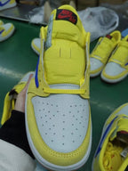 Jordan 1 Low Canary Yellow and Blue Sneakers DZ4137-700