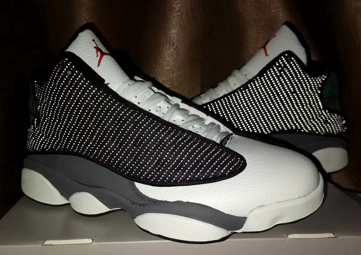 Jordan 13 White, Black and Grey Sneakers