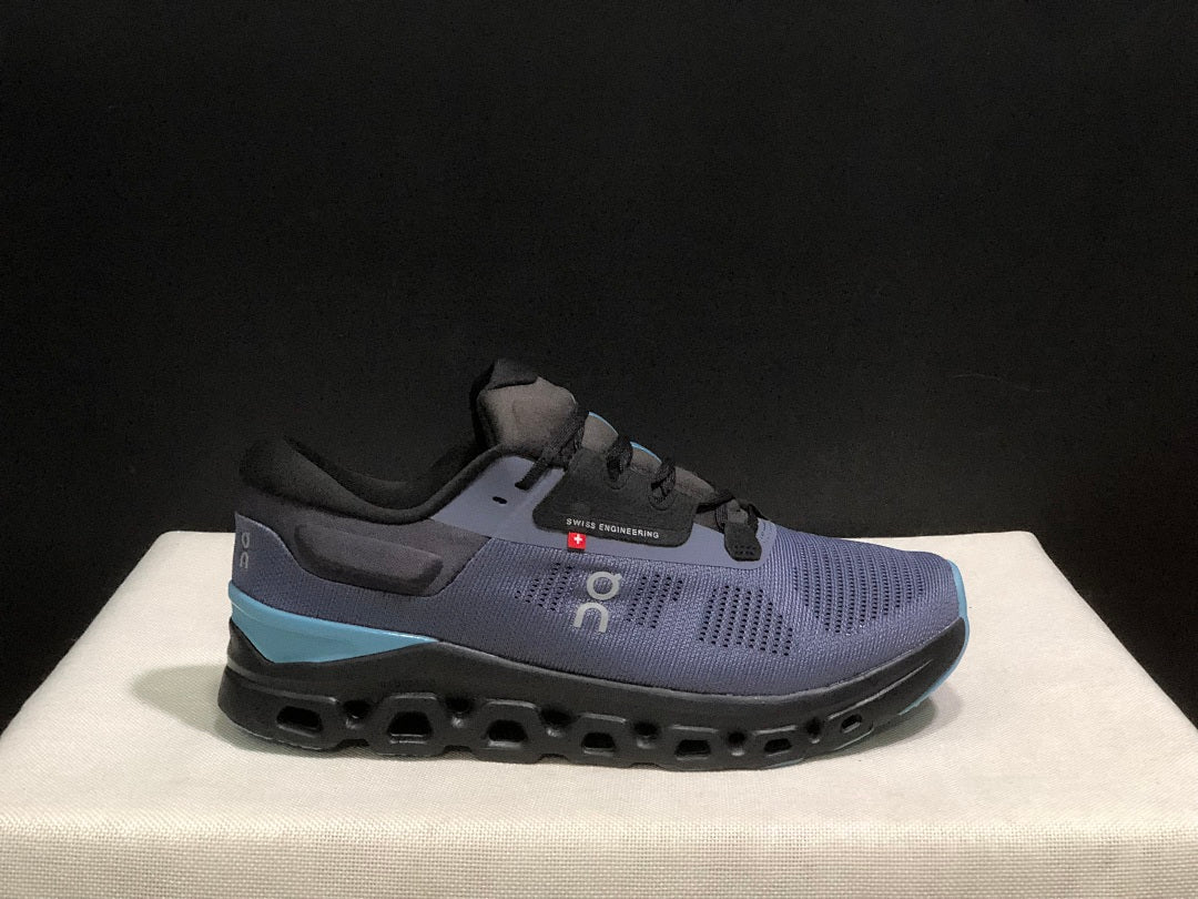 On Cloudstratus 3 Running Shoes, Black and Blue