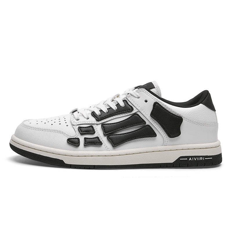 AIVIIRI MFS003-111 White and Black Low-Top Sneakers