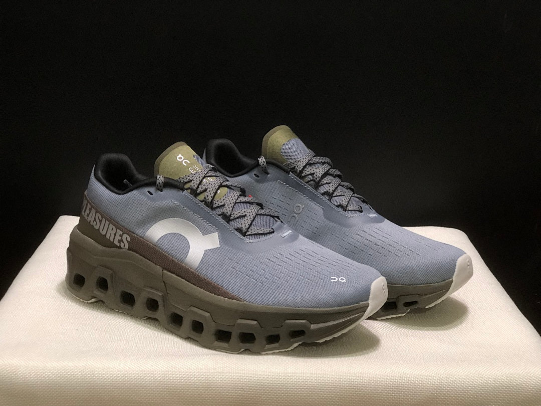 On Cloudmonster 2 PLEASURES Sneakers in Gray and Olive