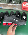 Nike Black and Red Shox Low-Top Sneakers