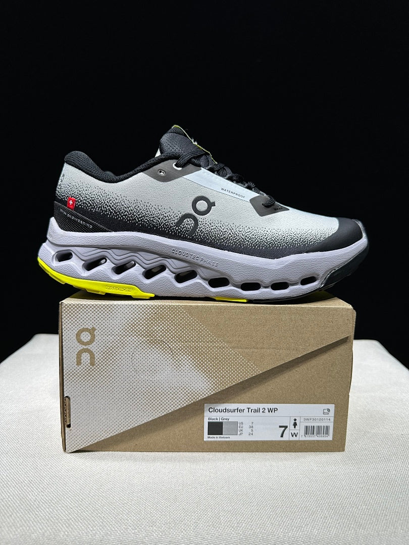 On Cloudsurfer Trail 2 WP Trail Running Shoes Black Grey