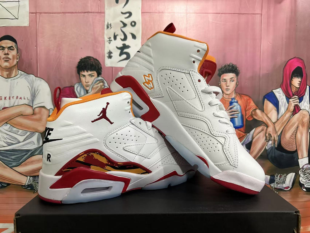 Nike Air Jordan 6 White Red Basketball Sneakers