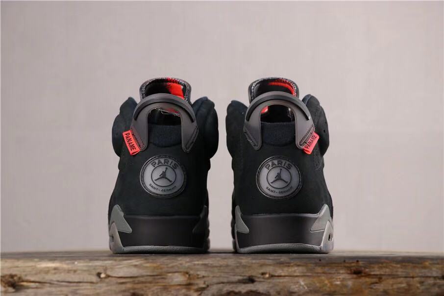Jordan Air Jordan 6 PSG Black and Grey High-Top Sneakers
