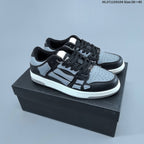 AMIRI Skeleton Low-Top Sneakers in White and Blue
