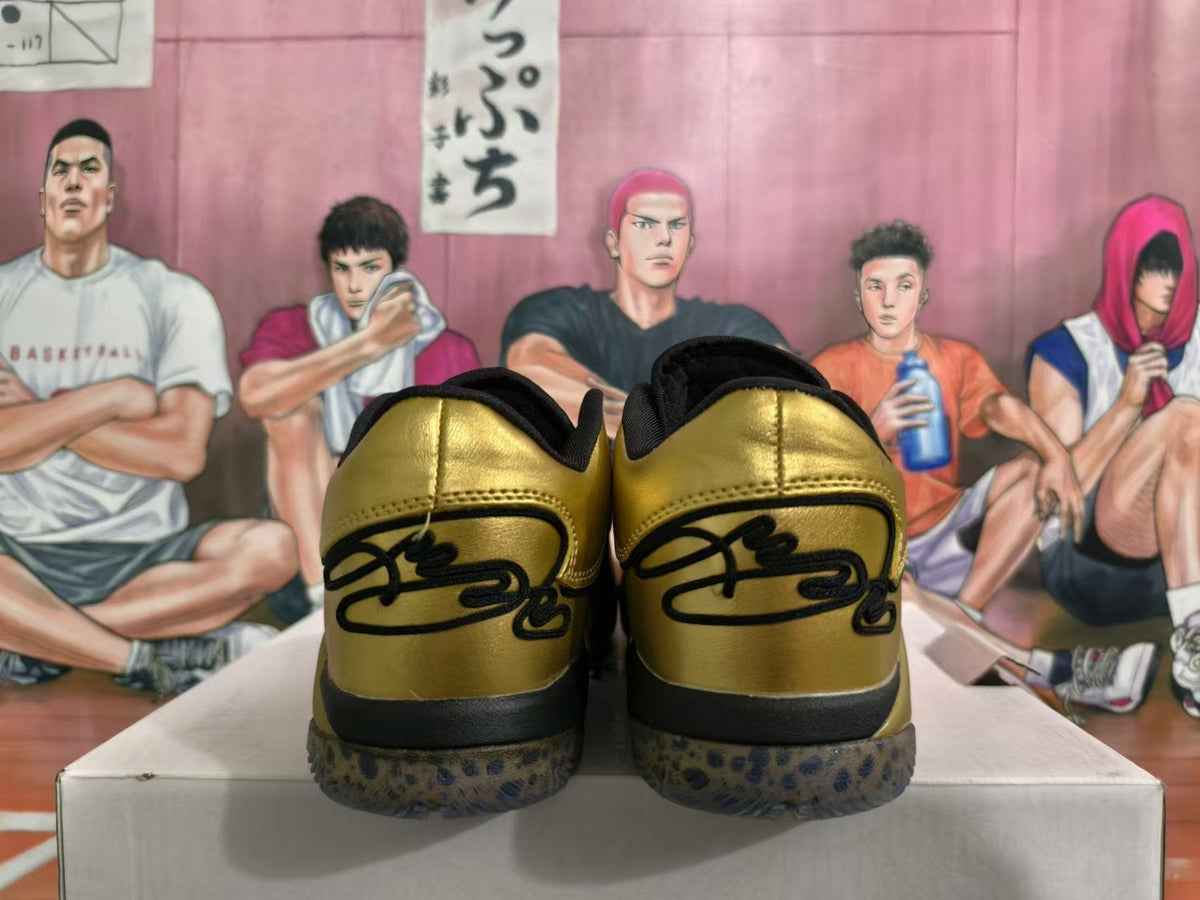 Nike Basketball Shoes in Metallic Gold and Black