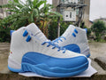 Jordan Air Jordan 12 White and Blue High-Top Sneakers