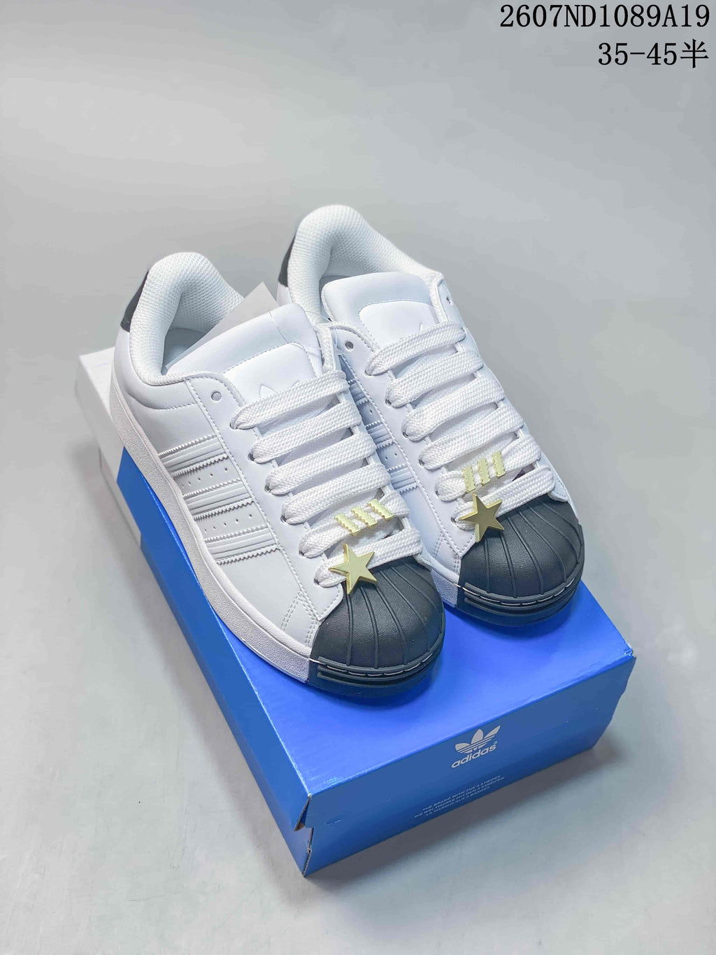 adidas Superstar Shell-Toe Sneakers Black and White