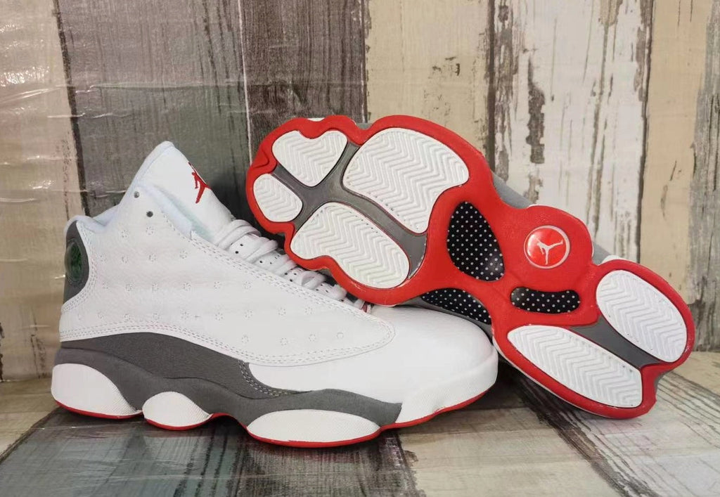 Jordan 13 White, Red & Grey Men's Sneakers