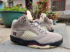 Jordan 5 Retro Sneakers Grey and Burgundy
