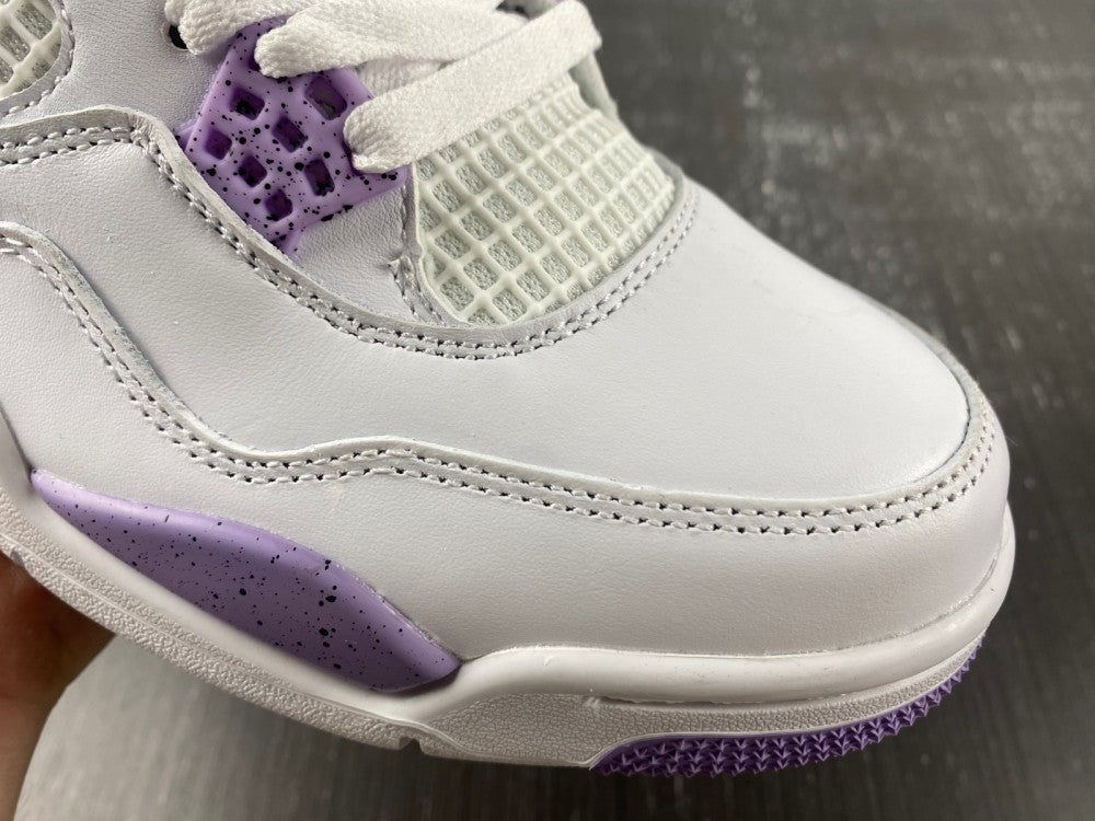 Air Jordan 4 Retro White and Purple Sneakers CT8527-115