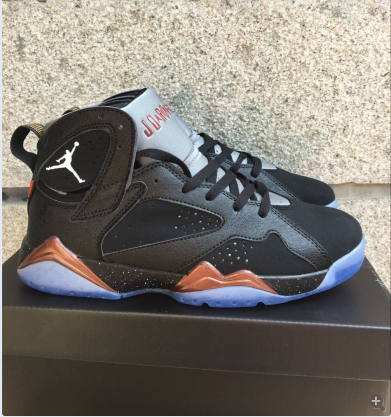 Air Jordan 7 Black and Copper High-Top Sneakers