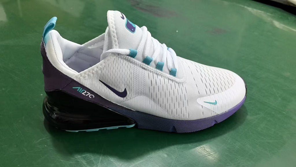 Nike Air 270 Sneakers in White, Purple and Aqua